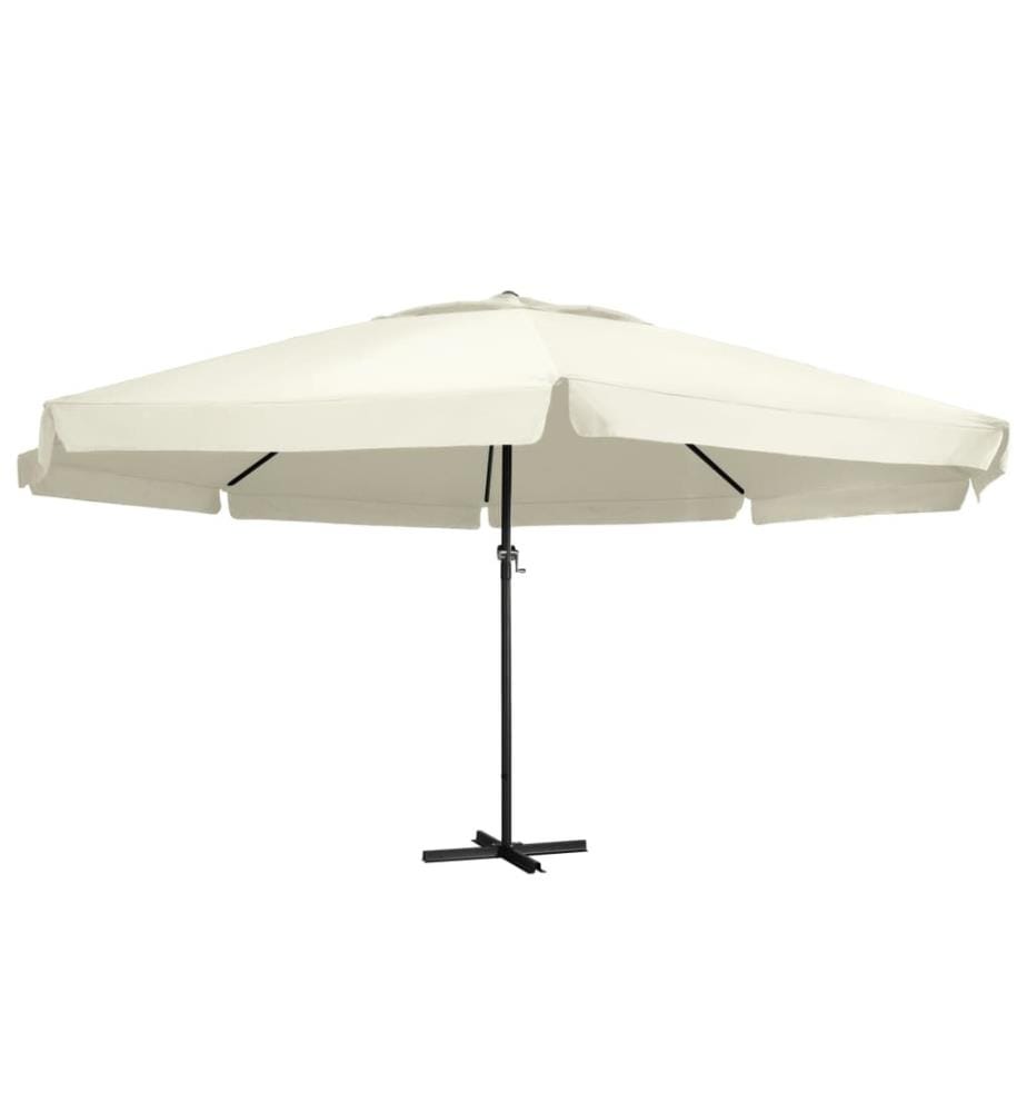 Sonnenschirm mit Aluminium-Mast 600 cm Sandweiss