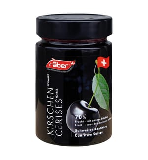 Confiture Räber «Ciliegia Nera Royale » 70 % de fruits - 390 g