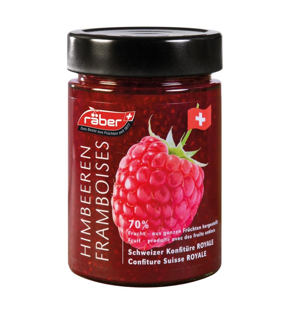 Confiture Räber «Lamponi» 70 % de fruits - 390 g