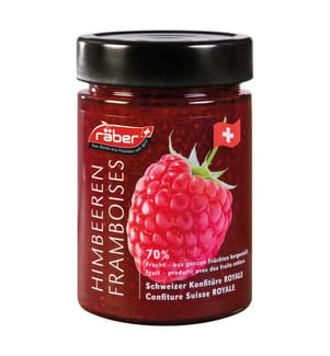 Confiture Räber «Lamponi» 70 % de fruits - 390 g