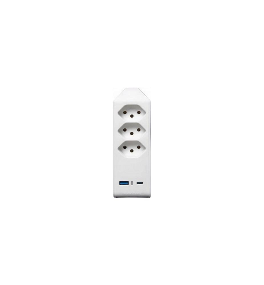 Brennenstuhl - Fiche de branchement 3 x T13, 1 x USB A, 1 x USB C, 300° de rotation