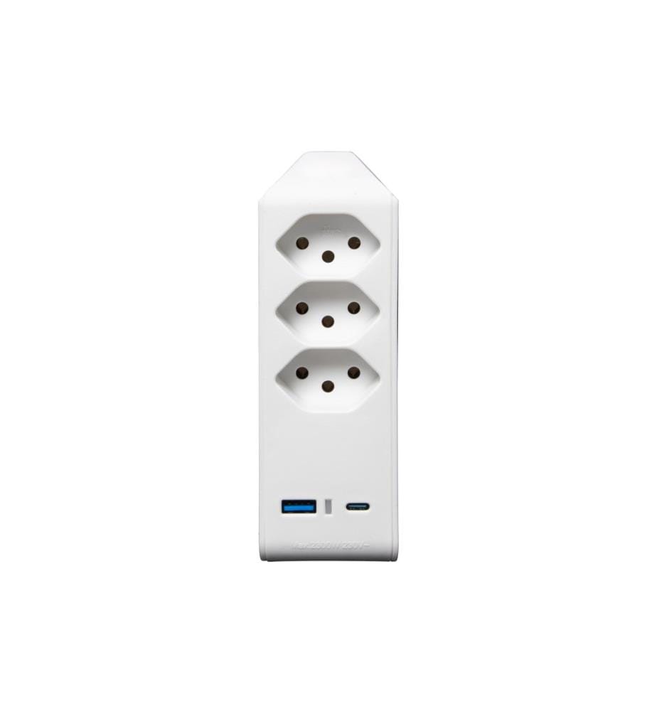 Brennenstuhl - Fiche de branchement 3 x T13, 1 x USB A, 1 x USB C, 300° de rotation