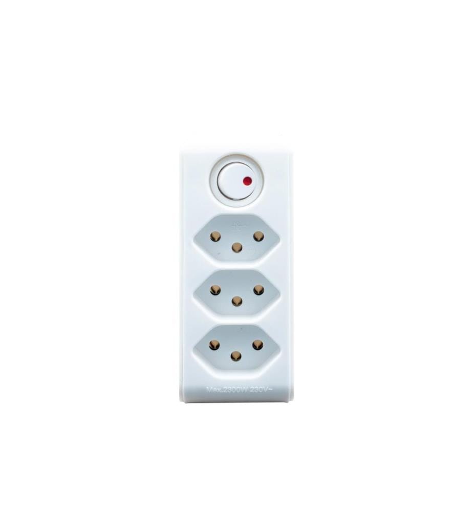 Brennenstuhl - Fiche de branchement 3 x T13, pivotant à 300°, blanc