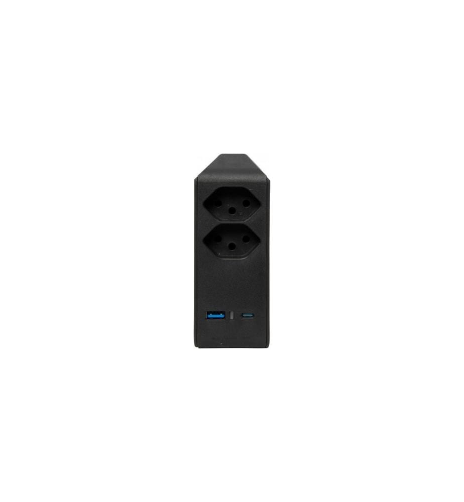 Brennenstuhl - Fiche de branchement 2 x T13, 1 x USB A, 1 x USB C, 300° de rotation