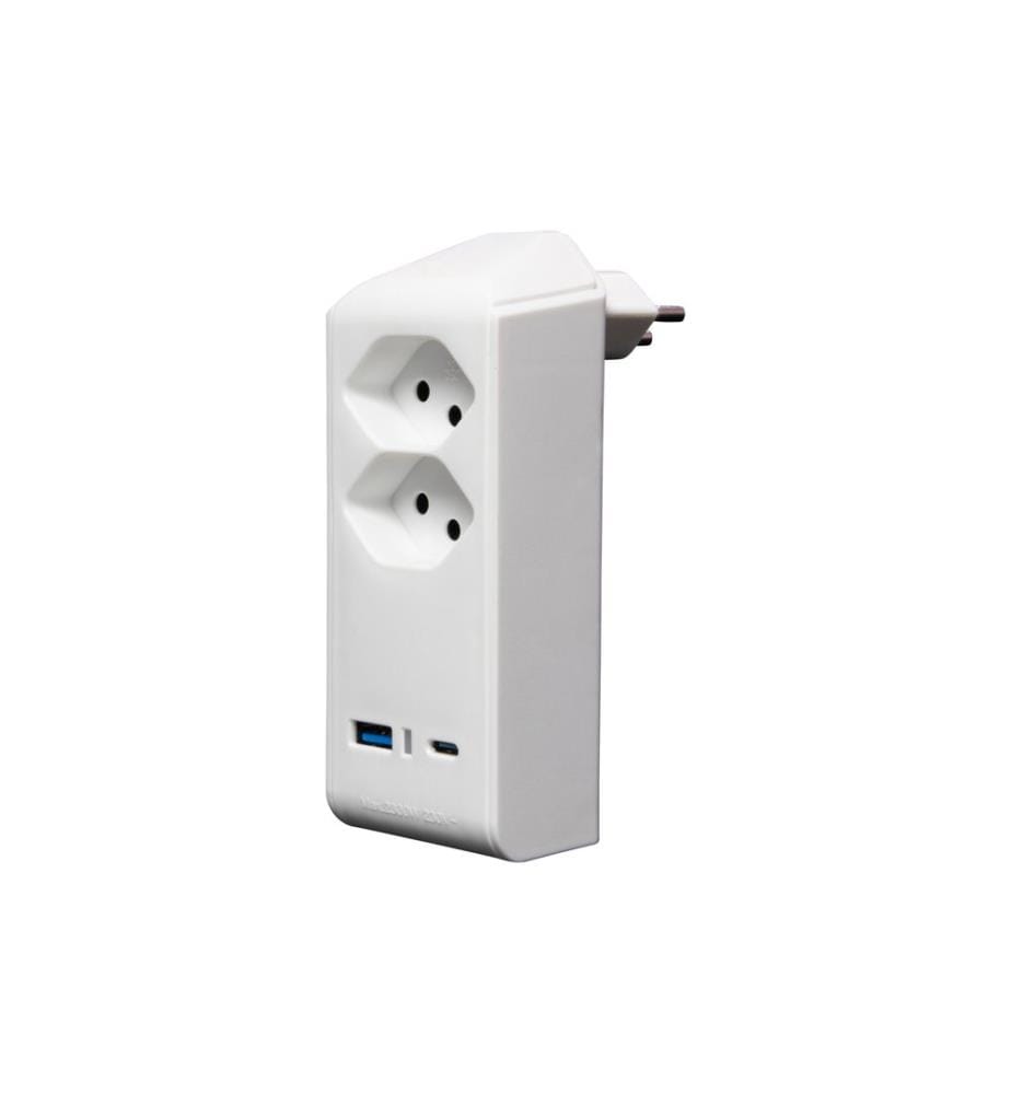 Brennenstuhl - Fiche de branchement 2 x T13, 1 x USB A, 1 x USB C, 300° de rotation