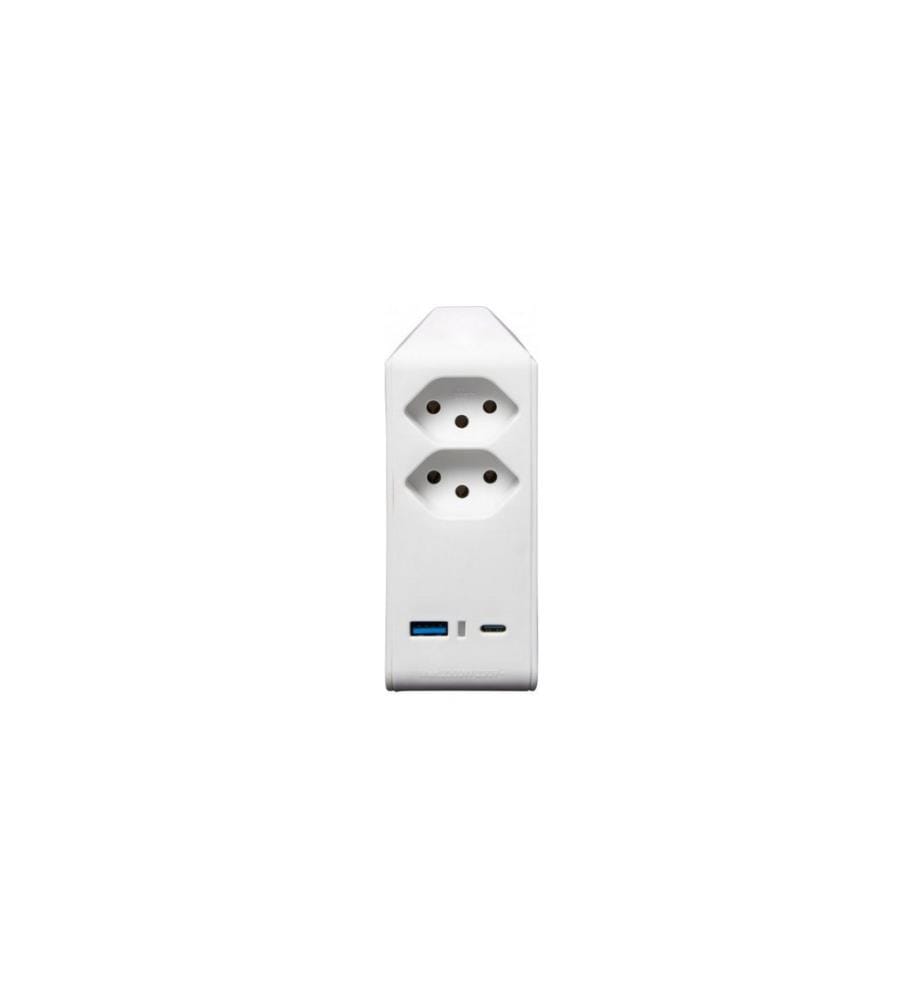 Brennenstuhl - Fiche de branchement 2 x T13, 1 x USB A, 1 x USB C, 300° de rotation