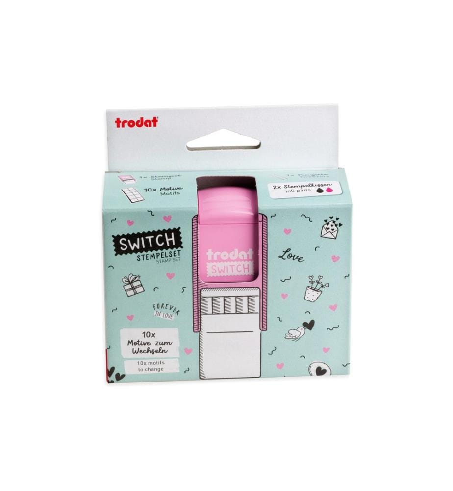 Trodat - Motivstempel Switch Liebesbotschaften, Pastell Rosa