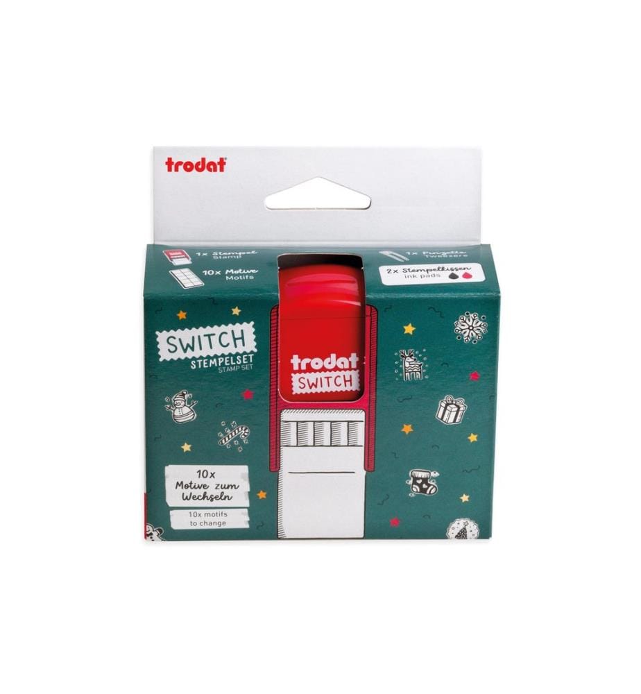 Trodat - Motivstempel Switch Weihnachten, Dunkelrot