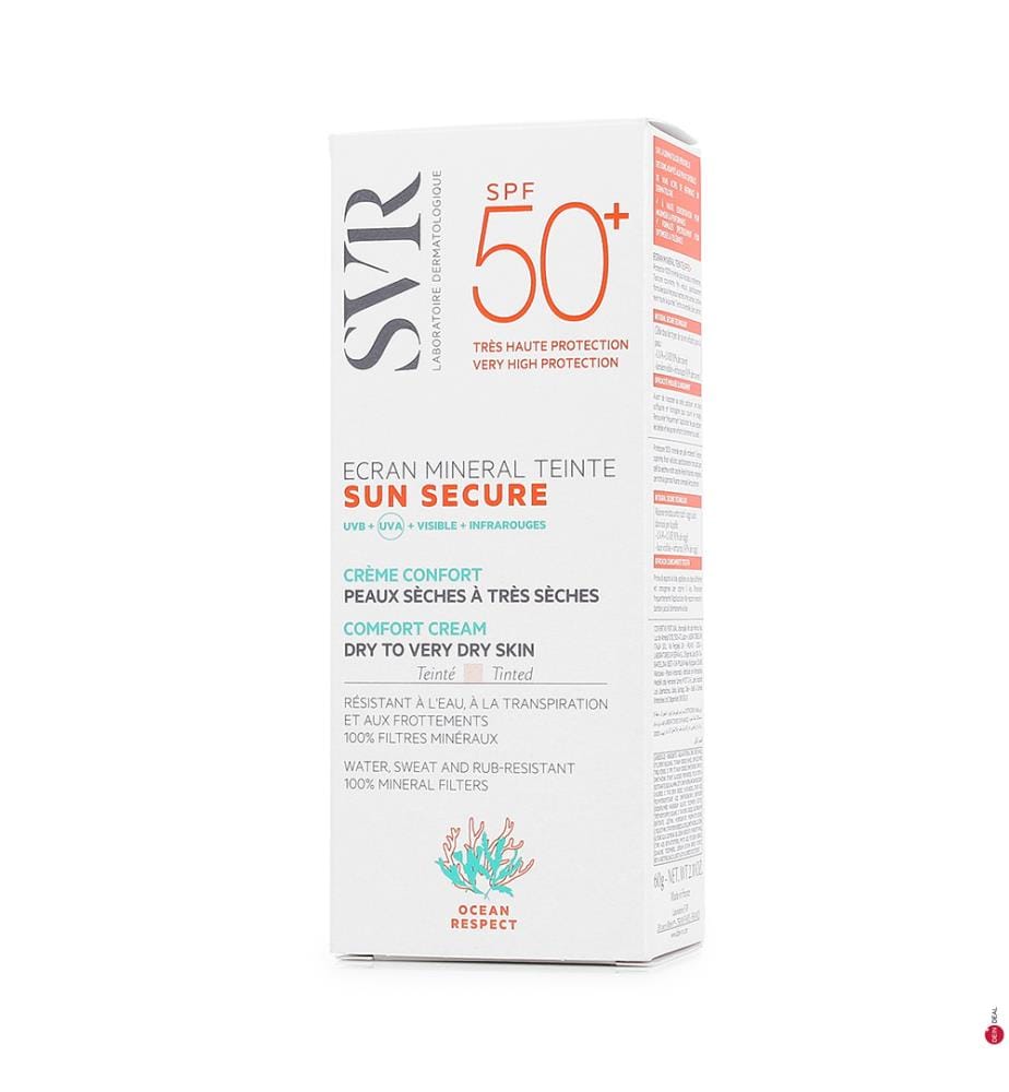 Sun Secure Écran Minéral Teinté SPF50+ Peaux Sèches à Très Sèches - 60 g