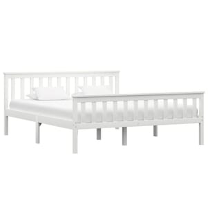 Cadre de lit sans matelas blanc bois de pin massif 160x200 cm