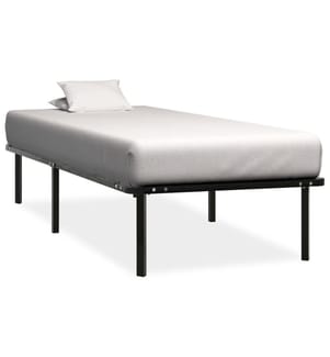 Cadre de lit sans matelas noir métal 90x200 cm