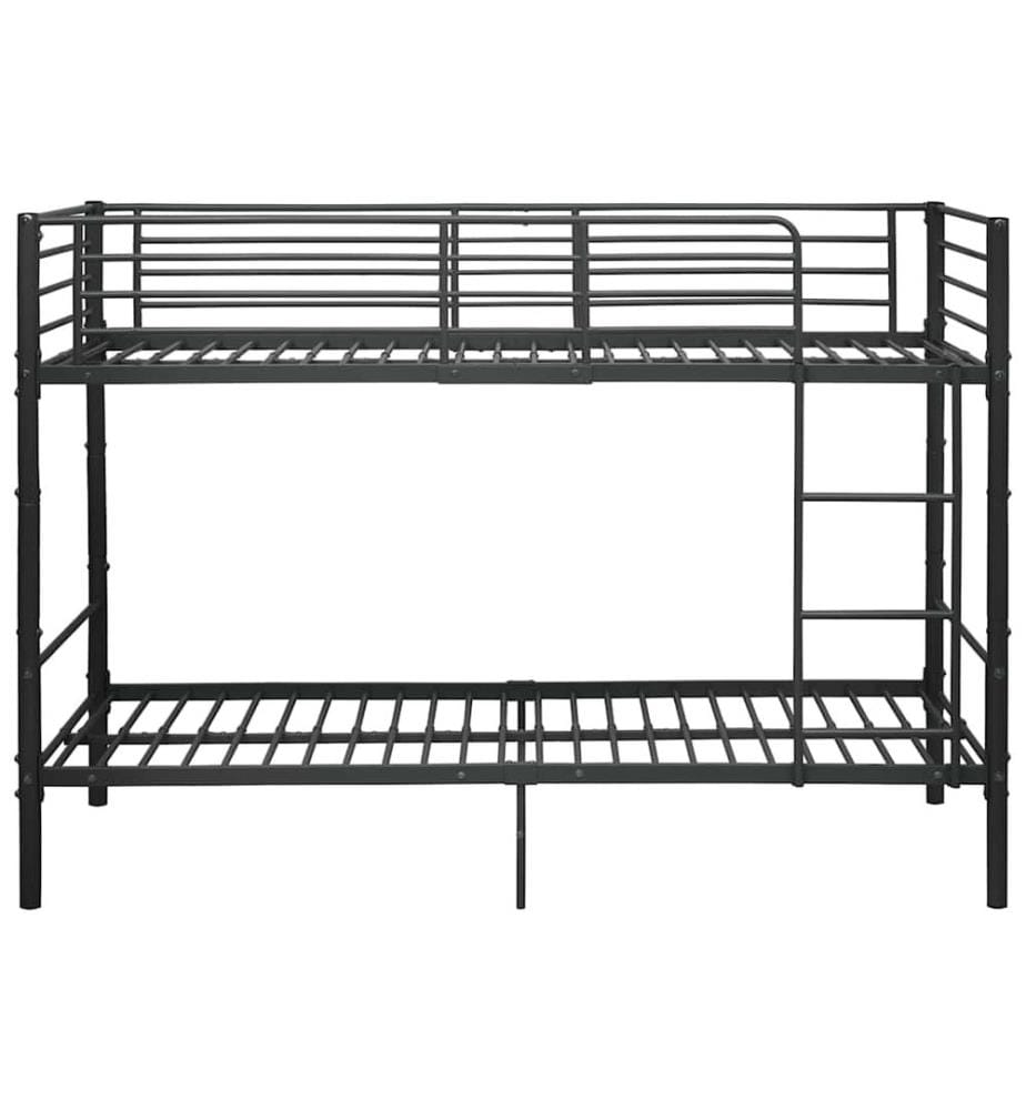 Lit superposé sans matelas noir métal 90x200 cm
