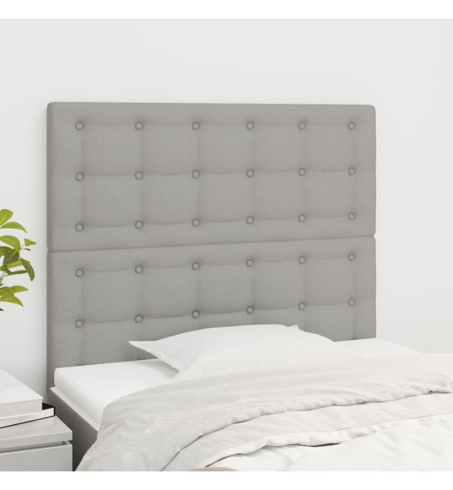 Kopfteil Hellgrau 100 x 5 x 118/128 cm Stoff