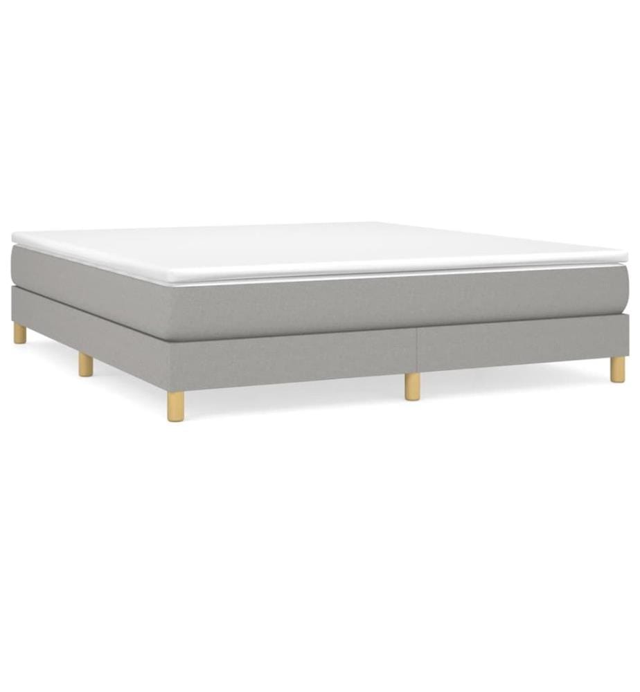 Cadre de lit gris clair 160x200 cm tissu