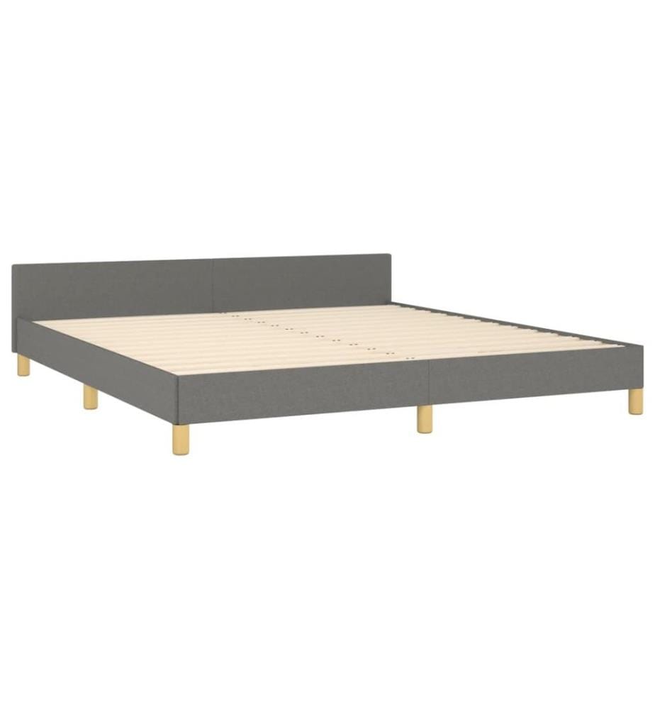 Bettgestell ohne Matratze Dunkelgrau 180x200 cm Stoff