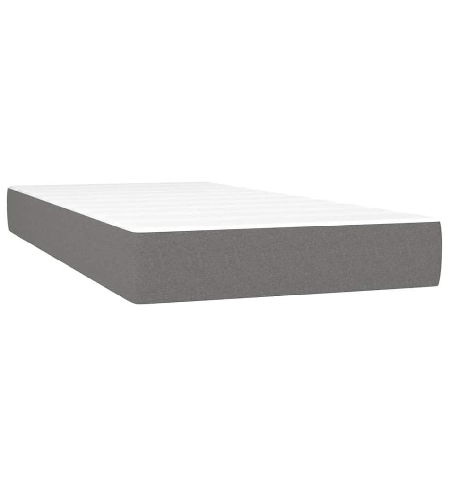 Boxspringbett mit Matratze Dunkelgrau 80x200 cm Stoff
