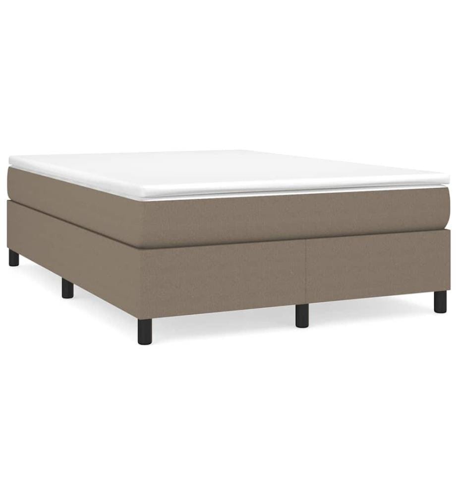 Sommier à lattes de lit avec matelas Taupe 140x190 cm Tissu