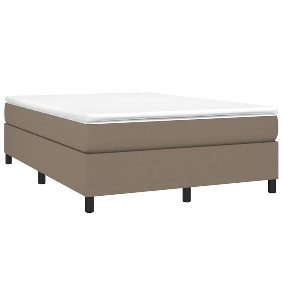 Sommier à lattes de lit avec matelas Taupe 140x190 cm Tissu