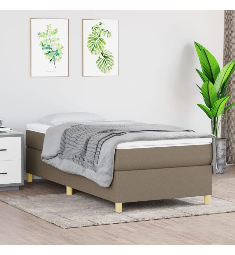Sommier à lattes de lit avec matelas Taupe 90x190 cm Tissu
