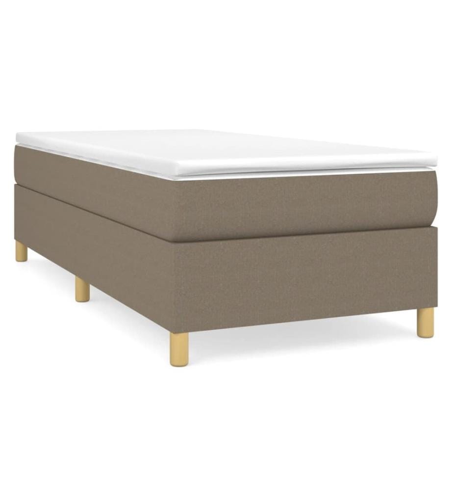 Sommier à lattes de lit avec matelas Taupe 90x190 cm Tissu