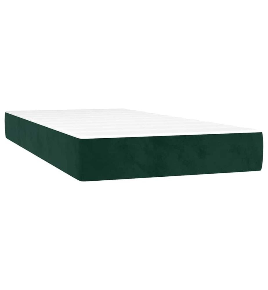 Sommier à lattes de lit et matelas Vert foncé 80x200 cm Velours