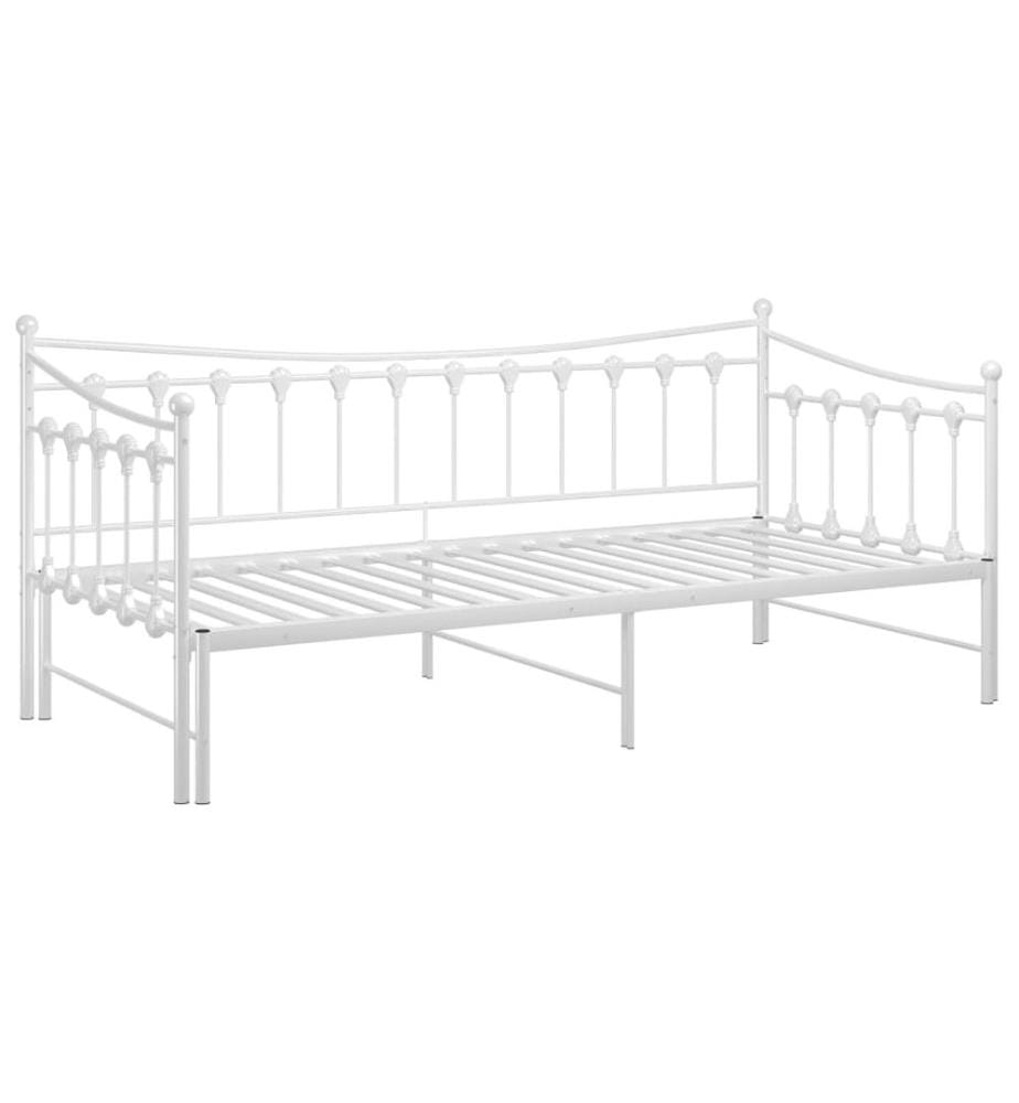 Cadre de canapé-lit extensible sans matelas blanc 90x200 cm