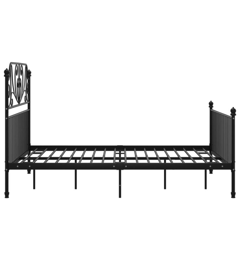 Cadre de lit sans matelas noir métal 160x200 cm