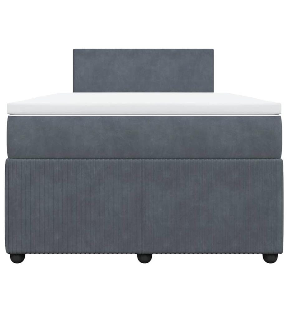 Sommier à lattes de lit et matelas Gris foncé 120x200cm Velours