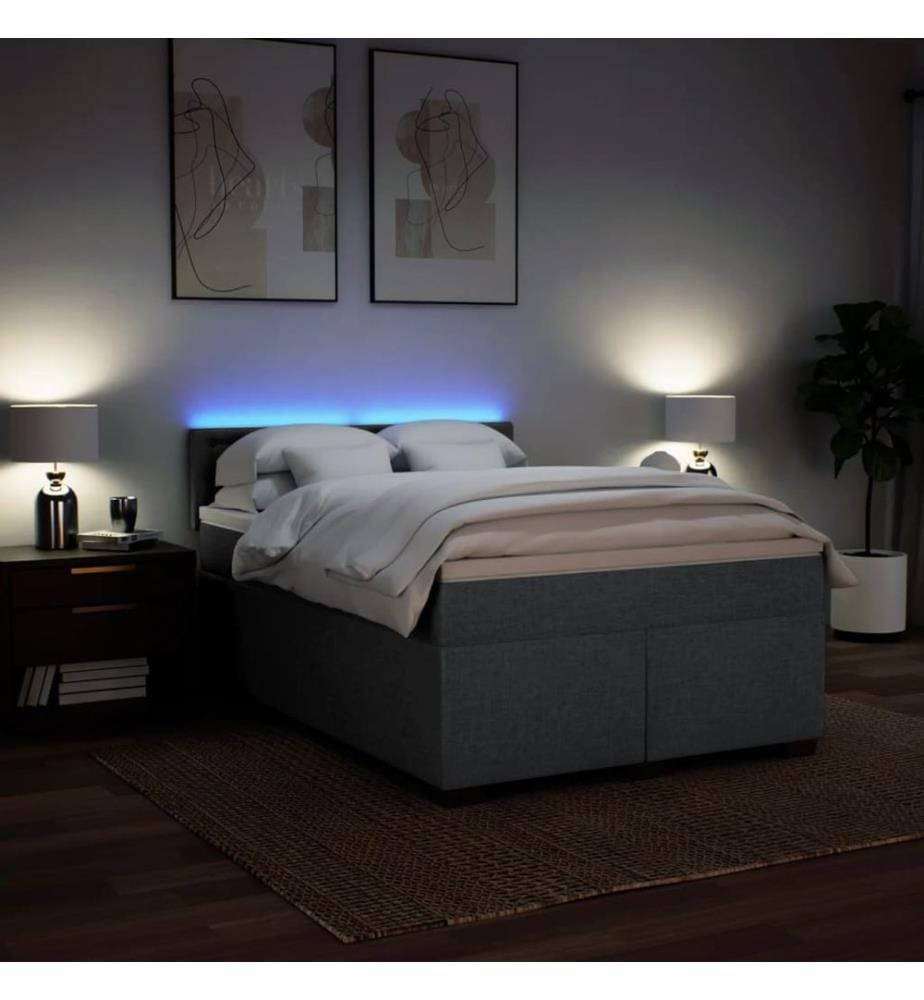 Boxspringbett mit Matratze Dunkelgrau 160x200 cm Stoff