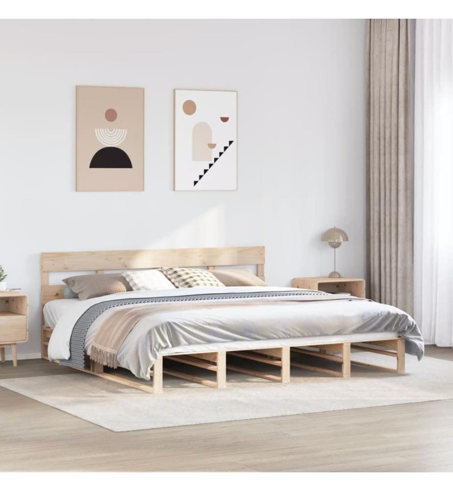 Cadre de lit sans matelas 180x200 cm bois massif de pin
