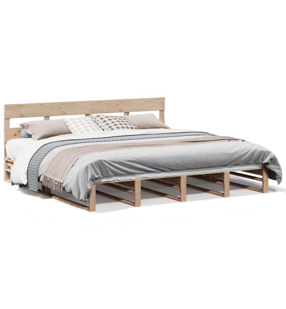 Cadre de lit sans matelas 180x200 cm bois massif de pin