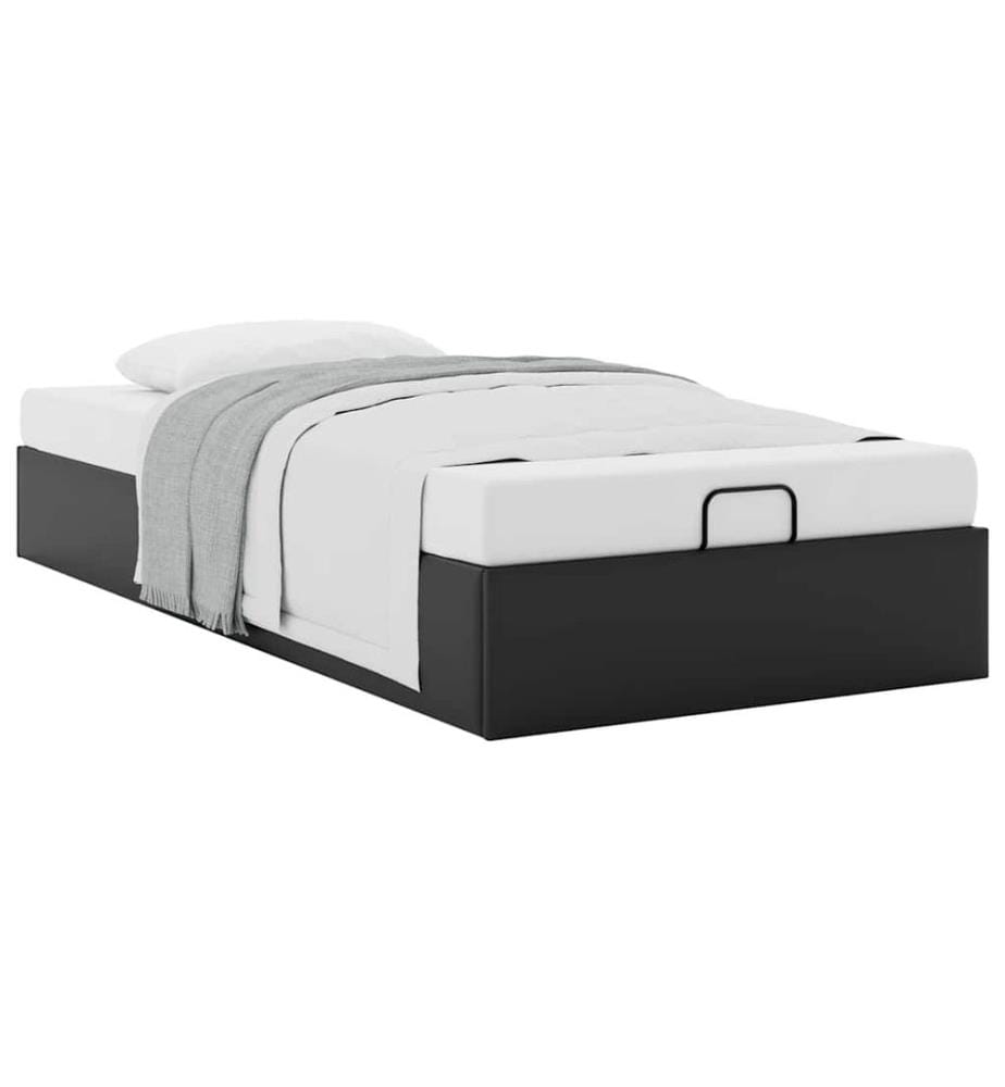 Ottoman-Bett ohne Matratze Schwarz 90x200 cm Kunstleder
