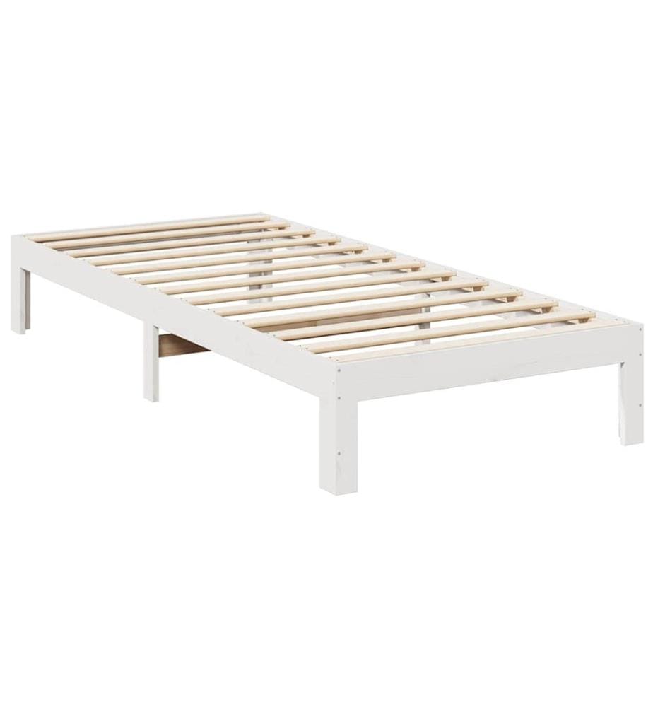 Cadre de lit familial sans matelas blanc 270x200 cm