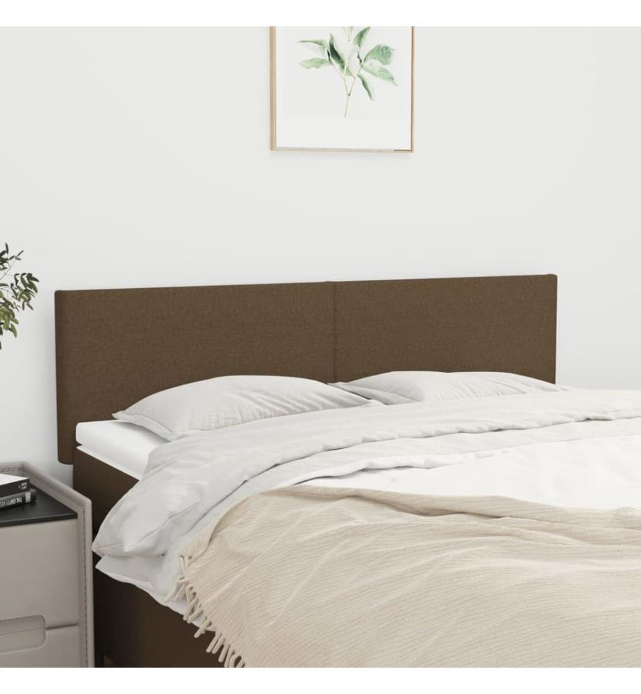 Kopfteile 2 Stk. Dunkelbraun 72x5x78/88 cm Stoff