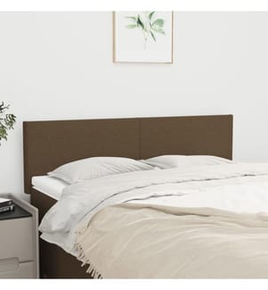 Têtes de lit 2 pcs Marron foncé 72x5x78/88 cm Tissu