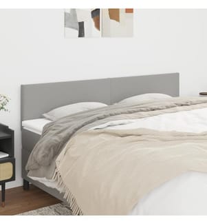 Têtes de lit 2 pcs Gris clair 80x5x78/88 cm Tissu