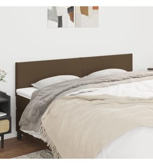 Têtes de lit 2 pcs Marron Foncé 90x5x78/88 cm Tissu