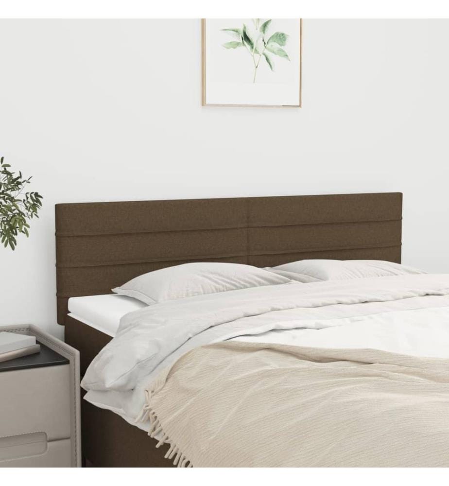 Kopfteile 2 Stk. Dunkelbraun 72x5x78/88 cm Stoff