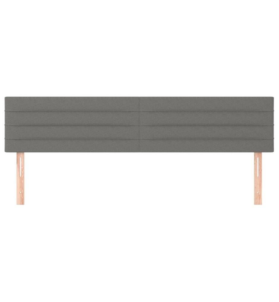 Têtes de lit 2 pcs Gris foncé 80x5x78/88 cm Tissu