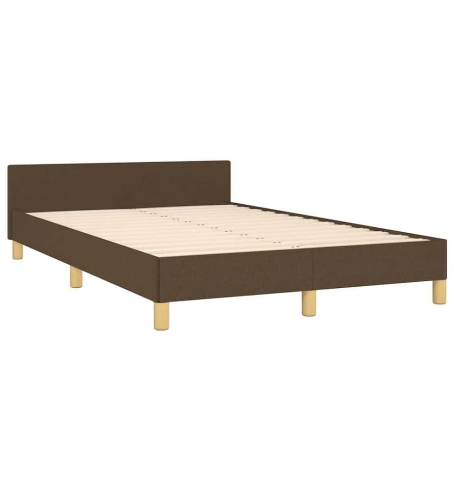 Cadre de lit sans matelas marron foncé 120x200 cm tissu