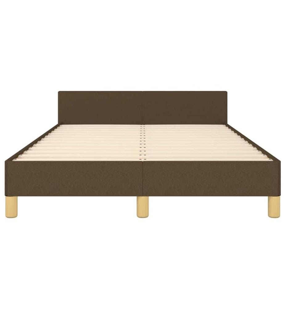 Cadre de lit sans matelas marron foncé 120x200 cm tissu