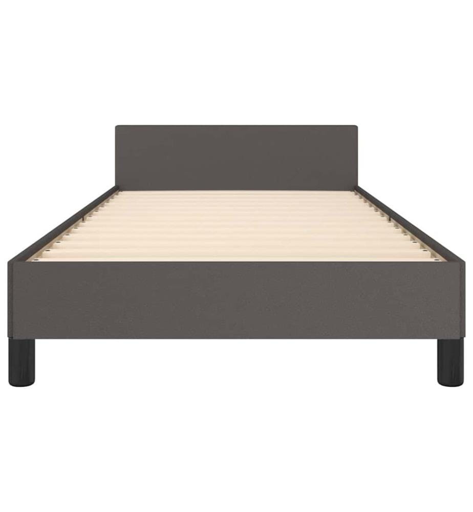 Cadre de lit avec tête de lit sans matelas gris 90x200 cm