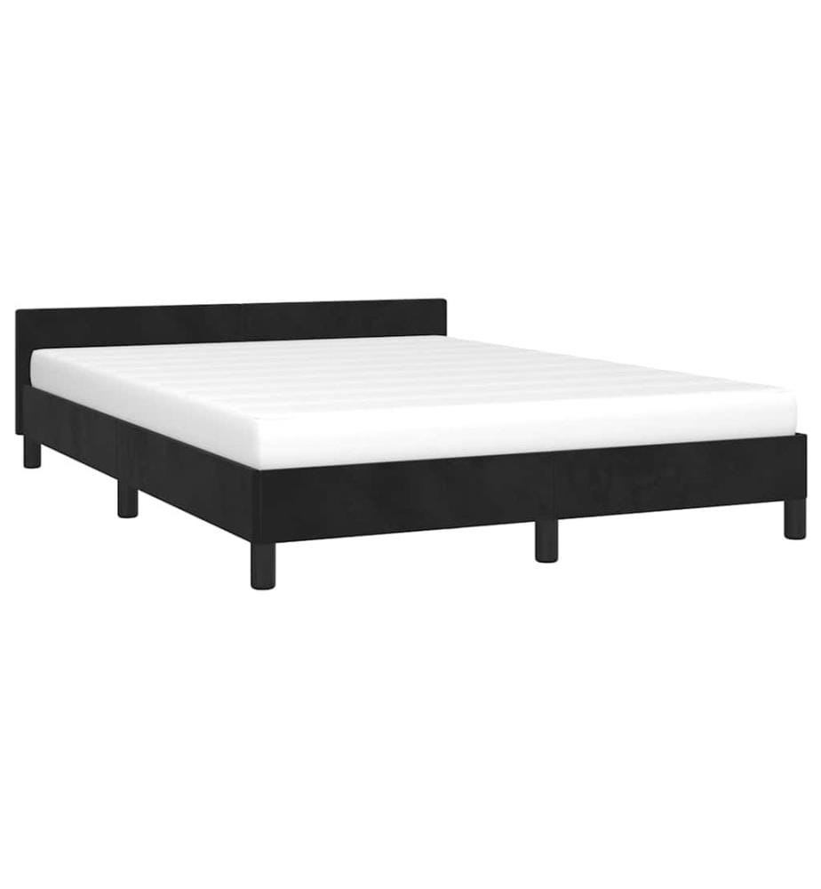 Bettgestell ohne Matratze Schwarz 140x200 cm Samt