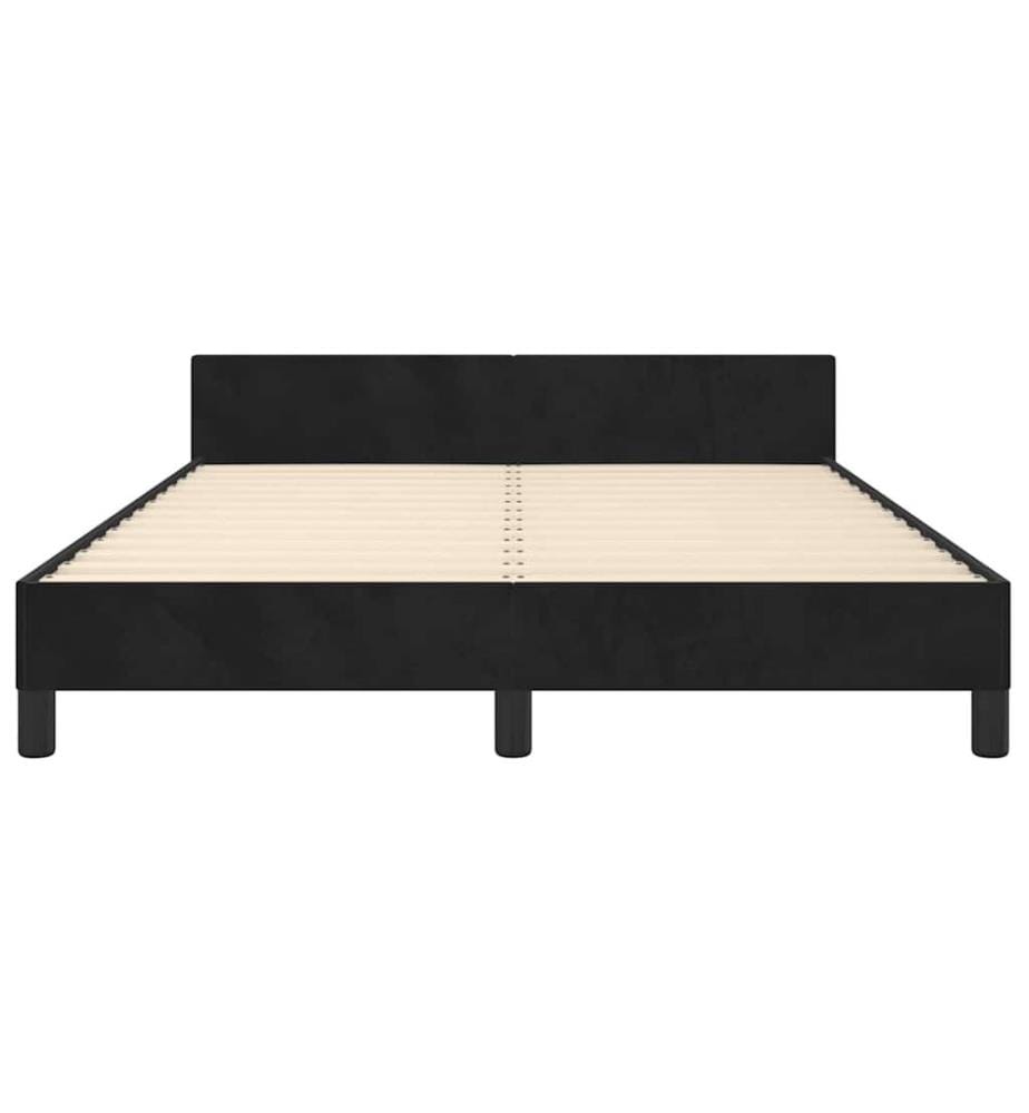 Bettgestell ohne Matratze Schwarz 140x200 cm Samt