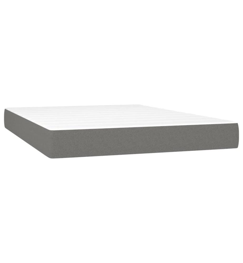 Taschenfederkernmatratze Mittel Dunkelgrau 140x190x20 cm Stoff