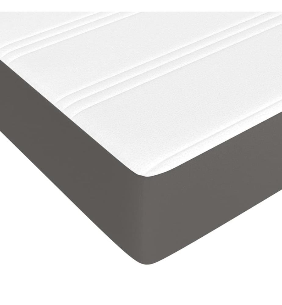 Taschenfederkernmatratze Mittel Grau 160x200x20 cm Kunstleder