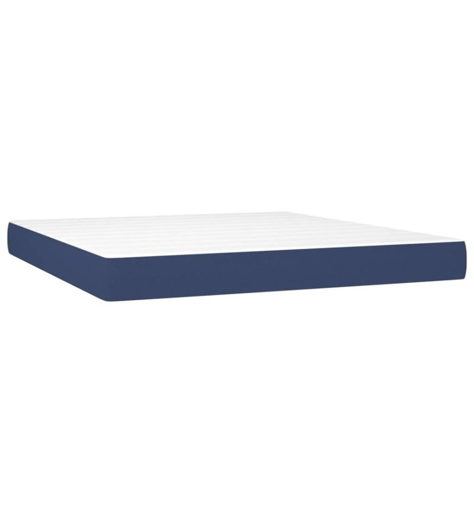 Taschenfederkernmatratze Mittel Blau 180x200x20 cm Stoff