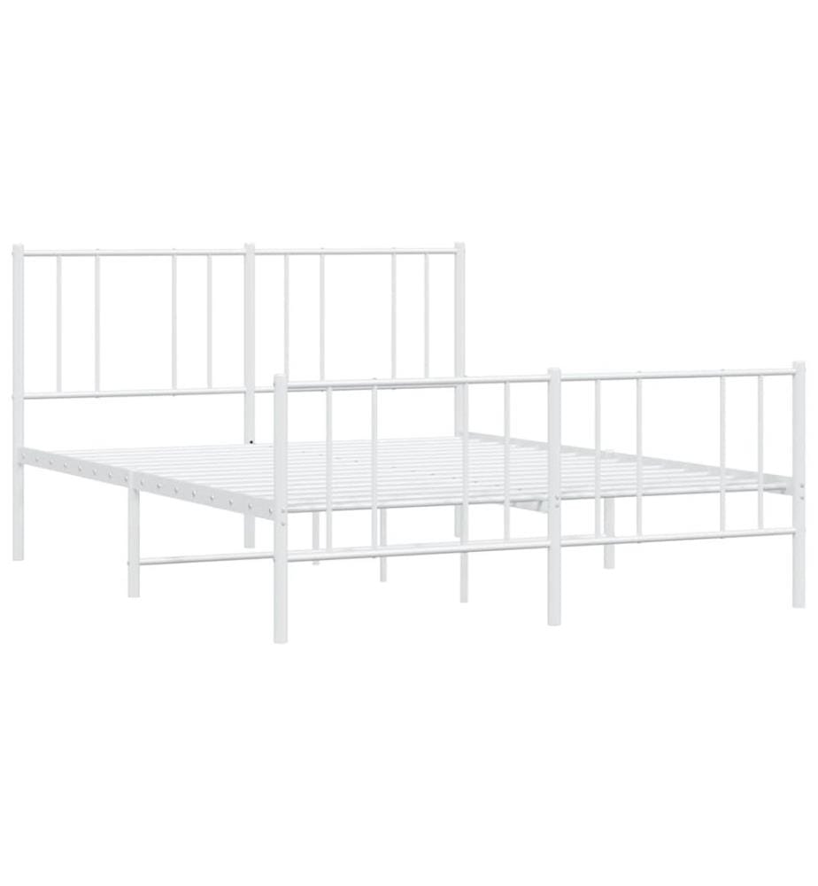 Bettgestell mit Kopf- und Fussteil Metall Weiss 120x190 cm