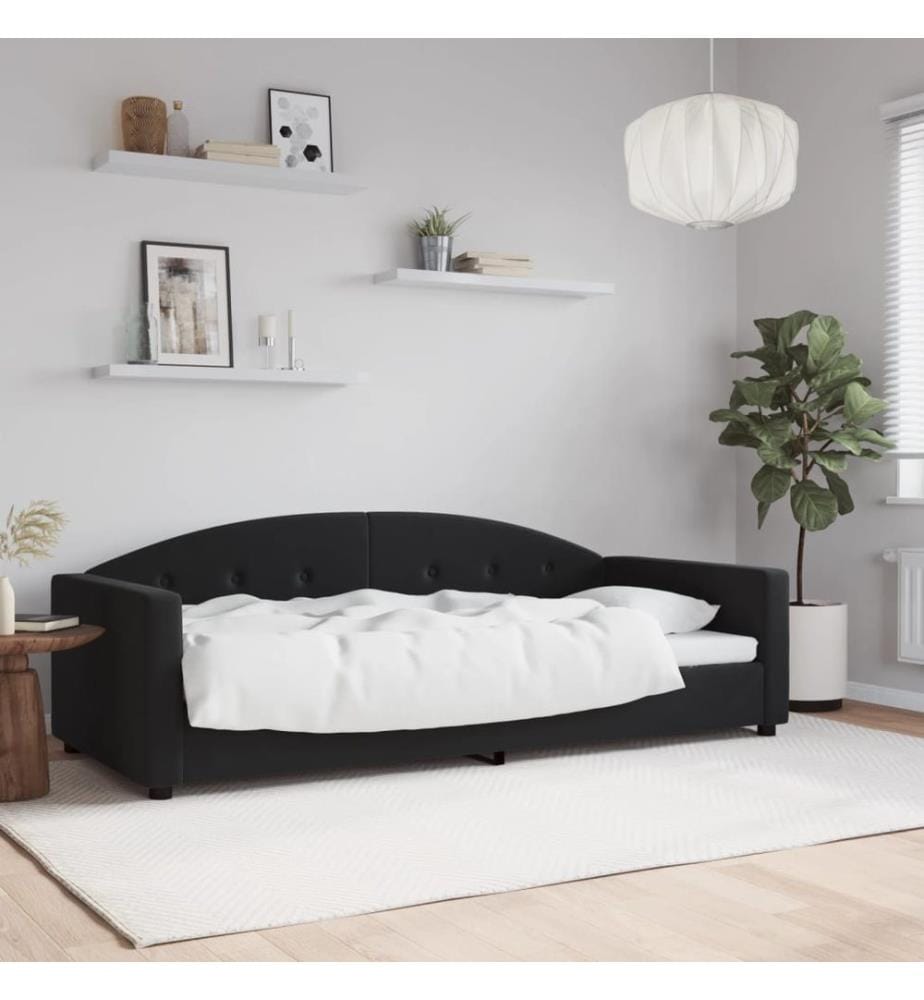 Lit de repos sans matelas noir 90x200 cm velours