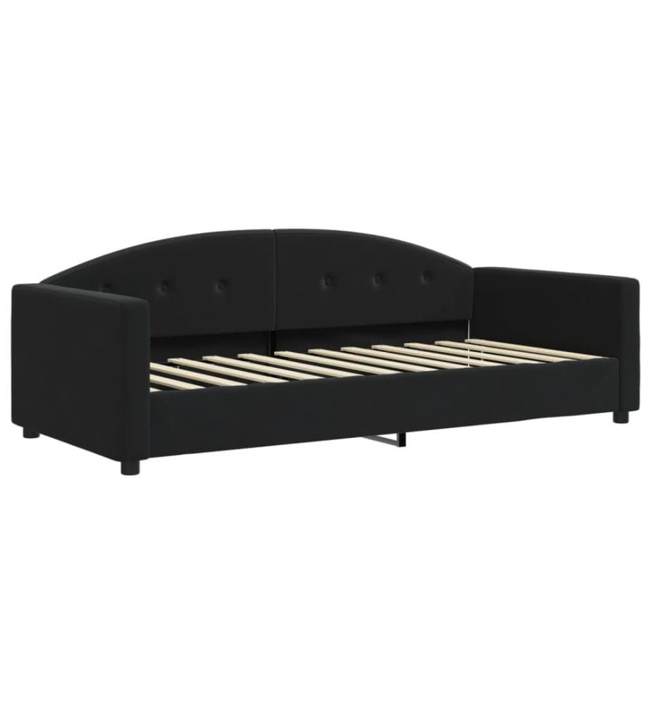 Lit de repos sans matelas noir 90x200 cm velours